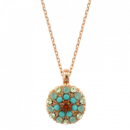 Pandantiv cu lant placat cu Aur roz de 24K, cu cristale Swarovski, Guardian Angel | 5212-1317RG-Multicolor-6805
