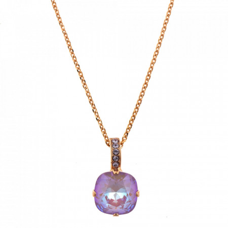 Pandantiv cu lant placat cu Aur roz de 24K, cu cristale Swarovski, Lavender | 5326/2-371144RG-Roz-6915