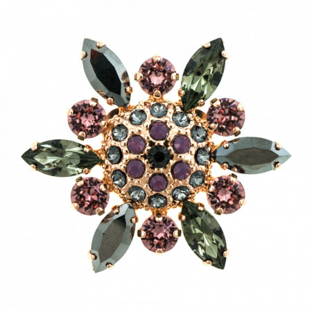 Brosa placata cu Aur roz de 24K, cu cristale Swarovski, Bohemian Rhapsody | 2123-1208RG-Mov-1226