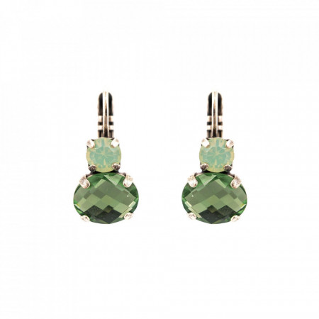 Cercei placati cu Argint 925, cu cristale Swarovski, Fern | 1462-2143SP6-Verde-6056