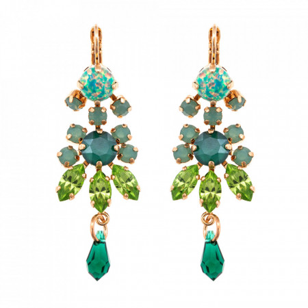 Cercei placati cu Aur roz de 24K, cu cristale originale, Fern | 1529SO-M2143RG6