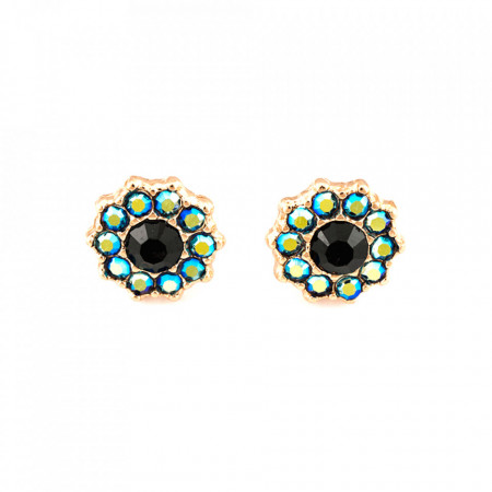 Cercei placati cu Aur roz de 24K, cu cristale Swarovski, Grease Lightning | 1157-667RG2-Multicolor-5346