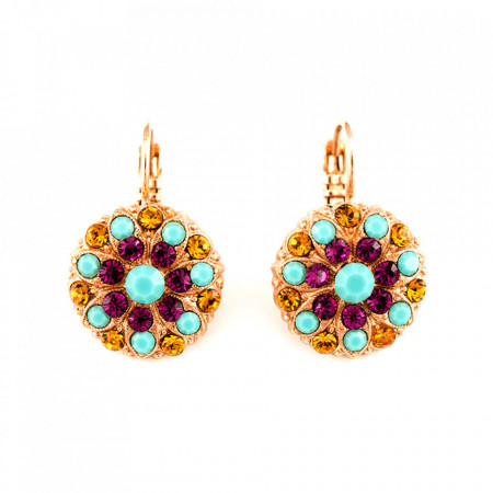 Cercei placati cu Aur roz de 24K, cu cristale Swarovski, Guardian Angel | 1029-1007RG6-Multicolor-1306