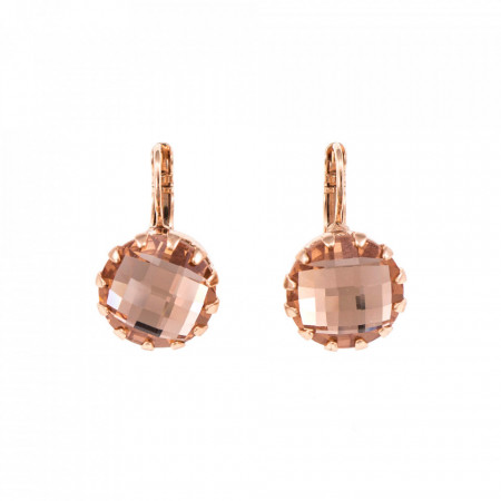 Cercei placati cu Aur roz de 24K, cu cristale Swarovski, Jackie | 1133/1-39132RG6-Bej-2036