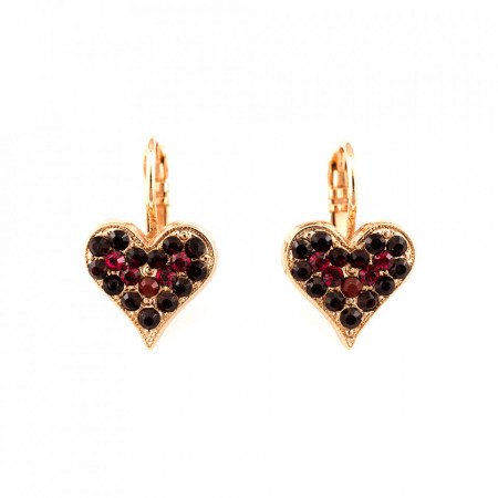 Cercei placati cu Aur roz de 24K, cu cristale Swarovski, Lady In Red | 1322-208RG6-Rosu-5366