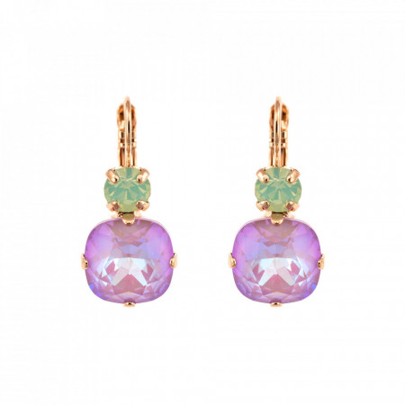 Cercei placati cu Aur roz de 24K, cu cristale Swarovski, Lavender | 1326/30-1910RG6-Multicolor-5396