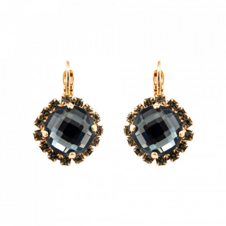 Cercei placati cu Aur roz de 24K, cu cristale Swarovski, Nightfall | 1137/1A-215-3RG6-Albastru-2046