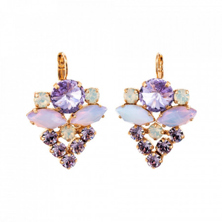 Cercei placati cu Aur roz de 24K, cu cristale Swarovski, Purple Rain | 1037R/1-M83371RG6-Multicolor-1486