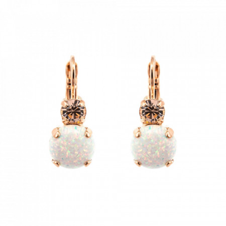 Cercei placati cu Aur roz de 24K, cu cristale Swarovski, Seashell | 1062SO-391M9RG6-Alb-1626