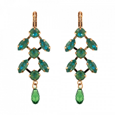Cercei placati cu Aur roz de 24K, cu cristale Swarovski, Silky Sage DeLite | 1105-169169RG6-Verde-1926