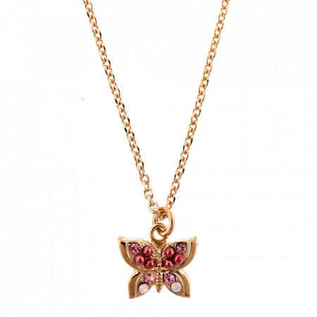 Pandantiv cu lant placat cu Aur roz de 24K, cu cristale Swarovski, Antigua | 5155/1-223-1RG-Roz-6486