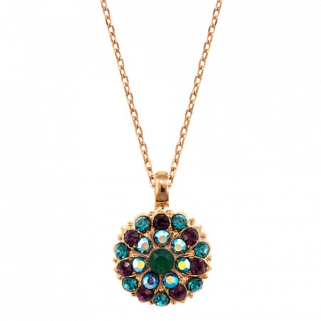 Pandantiv cu lant placat cu Aur roz de 24K, cu cristale Swarovski, Guardian Angel | 5212-1025RG-Multicolor-6796