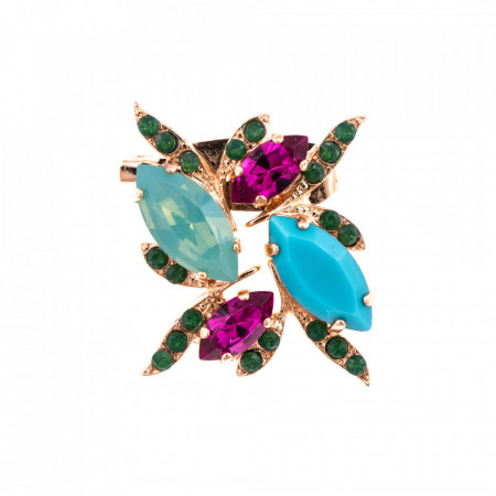 Brosa placata cu Aur roz de 24K, cu cristale Swarovski, Happy Days | 2016/1-1007RG-Multicolor-1217