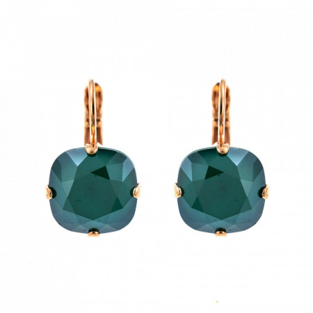Cercei placati cu Aur roz de 24K, cu cristale Swarovski, Fern | 1326/4-252RG6-Verde-5427