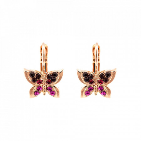 Cercei placati cu Aur roz de 24K, cu cristale Swarovski, FireFly | 1155-2140RG6-Rosu-5317
