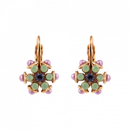 Cercei placati cu Aur roz de 24K, cu cristale Swarovski, Lavender | 1005/1-1910RG6-Multicolor-1287