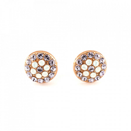 Cercei placati cu Aur roz de 24K, cu cristale Swarovski, Purple Rain | 1416-M83371RG2-Multicolor-5637