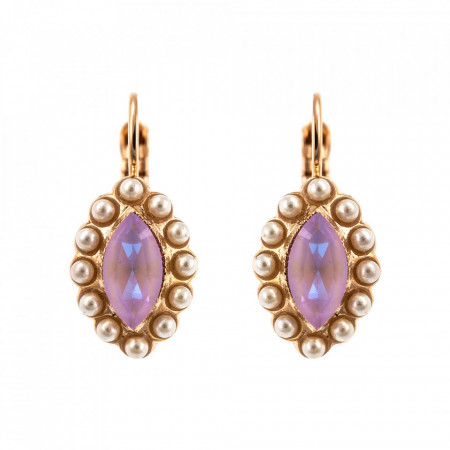 Cercei placati cu Aur roz de 24K, cu cristale Swarovski, Romance | 1115/1-139-10RG6-Multicolor-1967