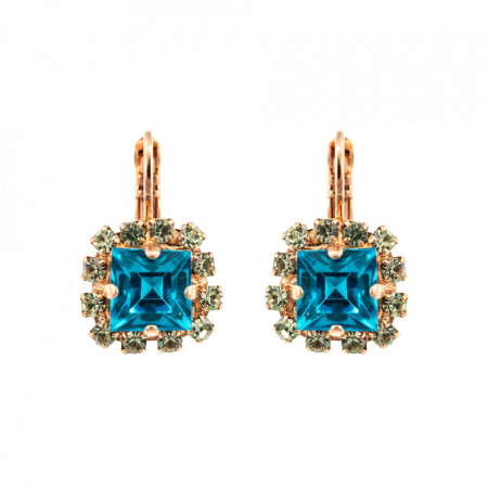 Cercei placati cu Aur roz de 24K, cu cristale Swarovski, Spring Flowers | 1002/3-2141RG6-Multicolor-1267
