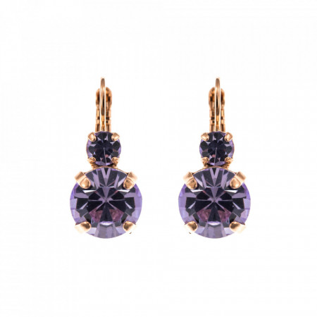 Cercei placati cu Aur roz de 24K, cu cristale Swarovski, Violet - Colors | 1037-371371RG6-Mov-1467