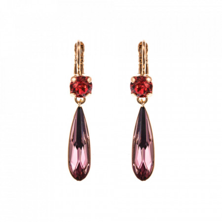 Cercei placati cu Aur roz de 24K, cu cristale Swarovski, Xenia - Odyssey | 1030/5-1091RG6-Multicolor-1357