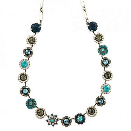 Colier placat cu Argint 925, cu cristale Swarovski, Nightfall | 3123-1114SP-Albastru-6327