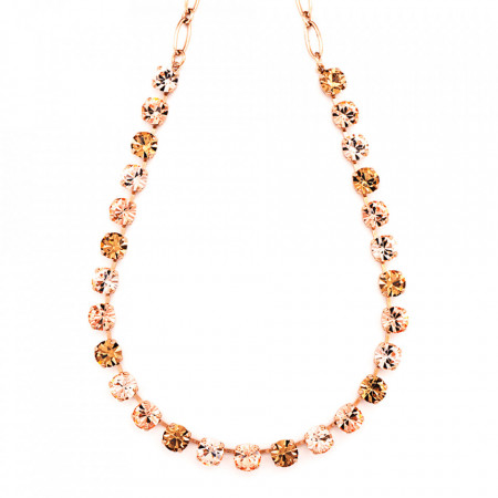 Colier placat cu Aur roz de 24K, cu cristale Swarovski, Jackie | 3252-39132RG-Bej-6177