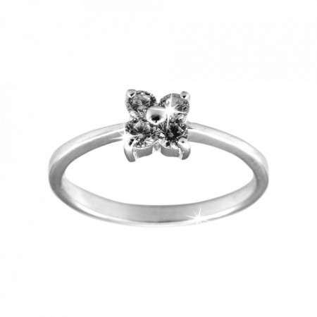 Inel de logodna Argint 925 Classic Floral CZ Diamond M/54-Argintiu-8317