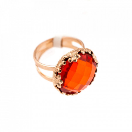 Inel placat cu Aur roz de 24K, cu cristale Swarovski, Lady In Red | 7220-236ARG-Rosu-7507