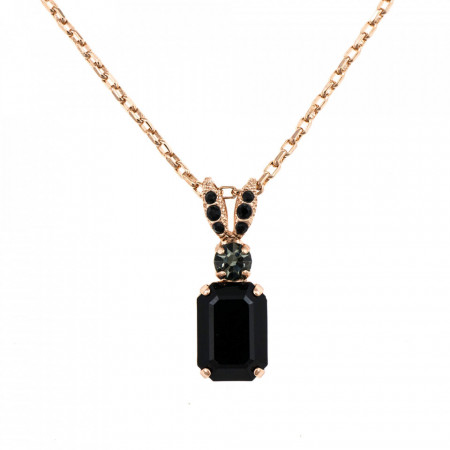 Pandantiv cu lant placat cu Aur roz de 24K, cu cristale Swarovski, Check Mate | 5233/1-280215RG-Multicolor-6857