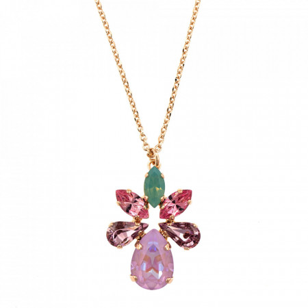 Pandantiv cu lant placat cu Aur roz de 24K, cu cristale Swarovski, Lavender | 5032/8-1910RG-Multicolor-6307