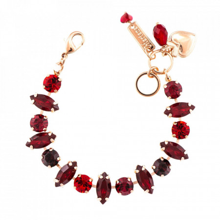 Bratara placata cu Aur roz de 24K, cu cristale Swarovski, Lady In Red | 4143/1-1070RG-Rosu-968