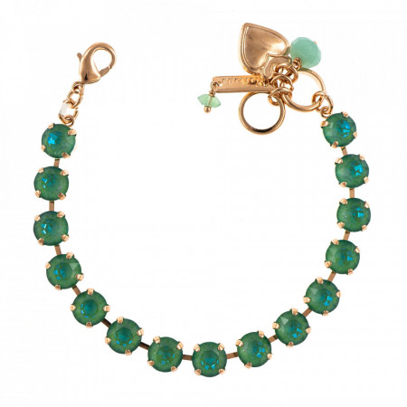 Bratara placata cu Aur roz de 24K, cu cristale Swarovski, Silky Sage DeLite | 4252-169169RG-Verde-1048