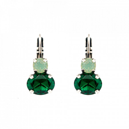 Cercei placati cu Argint 925, cu cristale Swarovski, Fern | 1462-294205SP6-Verde-6058