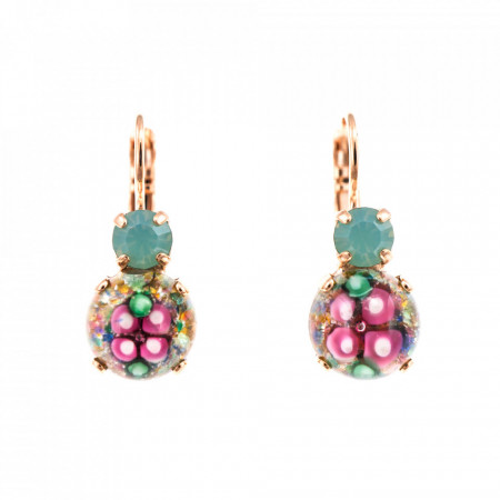 Cercei placati cu Aur roz de 24K, cu cristale Swarovski, California Dreaming | 1062-0022RG6-Multicolor-1588