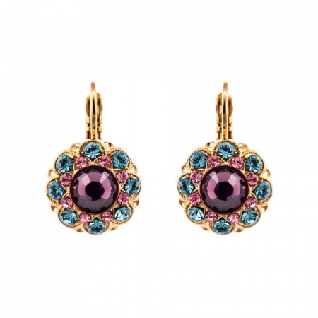 Cercei placati cu Aur roz de 24K, cu cristale Swarovski, Cotton Candy - The Sweet Life | 1417-144RG6-Multicolor-5648
