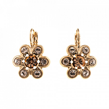 Cercei placati cu Aur roz de 24K, cu cristale Swarovski, Jackie | 1195-39132RG6-Bej-5488