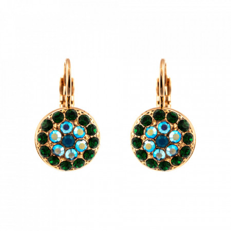 Cercei placati cu Aur roz de 24K, cu cristale Swarovski, Julia | 1416-1316RG6-Verde/Albastru-9178