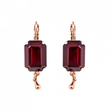 Cercei placati cu Aur roz de 24K, cu cristale Swarovski, Lady In Red | 1040/5-208RG6-Rosu-1508