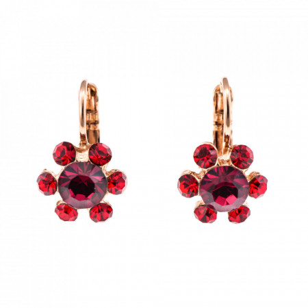 Cercei placati cu Aur roz de 24K, cu cristale Swarovski, Lady In Red | 1090/3-1070RG6-Rosu-1828