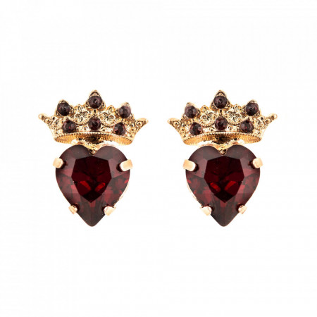 Cercei placati cu Aur roz de 24K, cu cristale Swarovski, Lady In Red | 1543-208208RG2-Rosu-6138