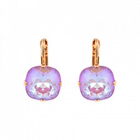 Cercei placati cu Aur roz de 24K, cu cristale Swarovski, Lavender | 1326/4-144RG6-Multicolor-5418