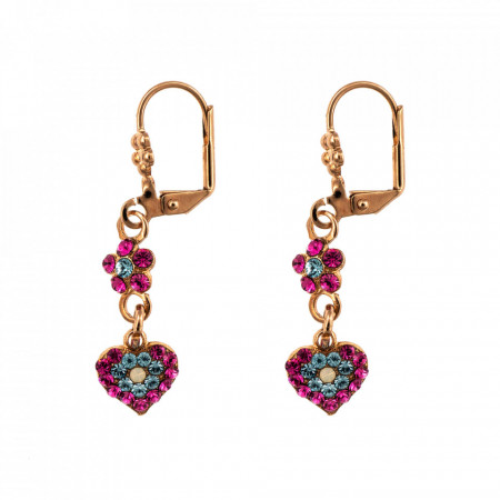 Cercei placati cu Aur roz de 24K, cu cristale originale, Memories of Montmartre | 1322/4-1146RG1