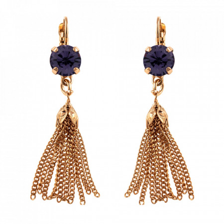 Cercei placati cu Aur roz de 24K, cu cristale Swarovski, Romance | 1098/7-539RG6-Mov-1878
