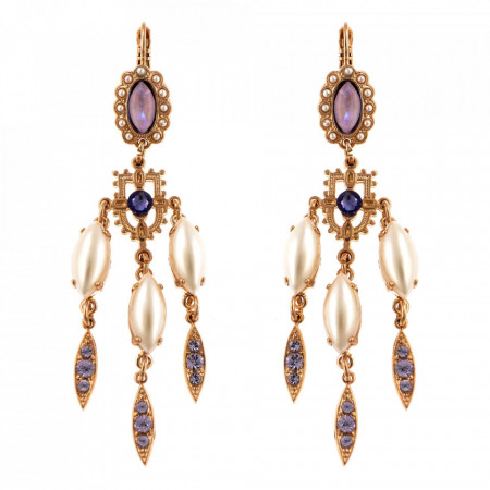 Cercei placati cu Aur roz de 24K, cu cristale Swarovski, Romance | 1420/2-139-10RG6-Multicolor-5658