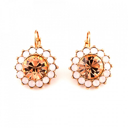 Cercei placati cu Aur roz de 24K, cu cristale Swarovski, Tiara Day | 1317-2333RG6-Multicolor-5628