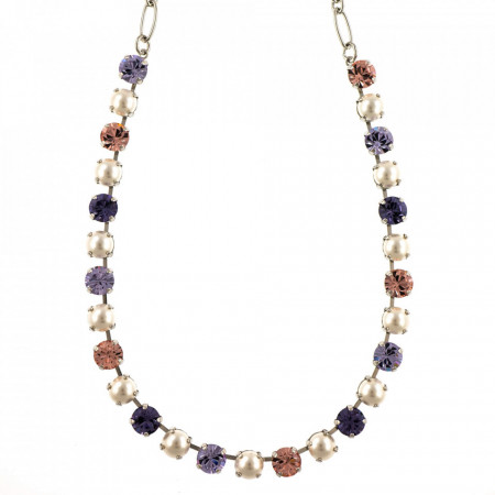 Colier placat cu rodiu, cu cristale Swarovski, Romance | 3252-139-10RO-Mov-6158