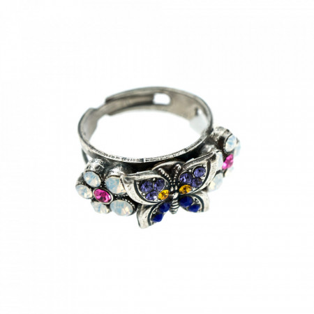 Inel placat cu Argint 925, cu cristale Swarovski, Flower Power | 7031-803SP-Multicolor-7448