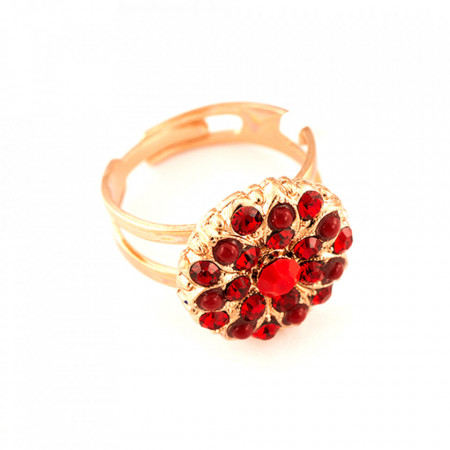 Inel placat cu Aur roz de 24K, cu cristale Swarovski, Guardian Angel | 7217-227RG-Rosu-7818