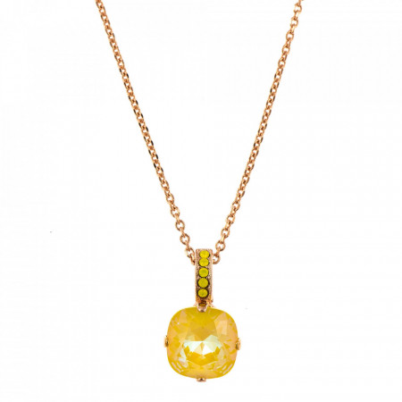 Pandantiv cu lant placat cu Aur roz de 24K, cu cristale Swarovski, Yellow Brick Road | 5326/2-231141RG-Galben-6908